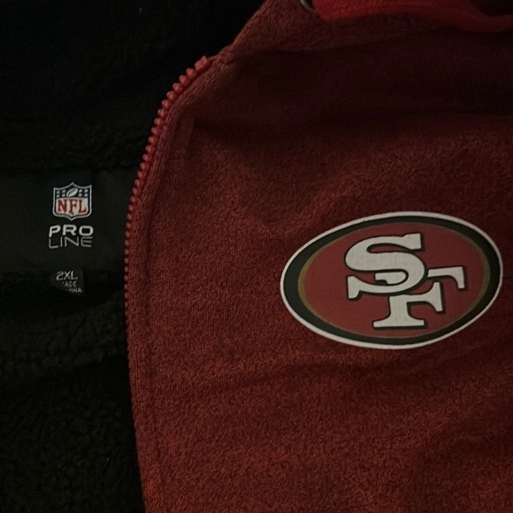 Proline NFL 49ers thick zip up hooded sweater 2XL - Picture 1 of 2